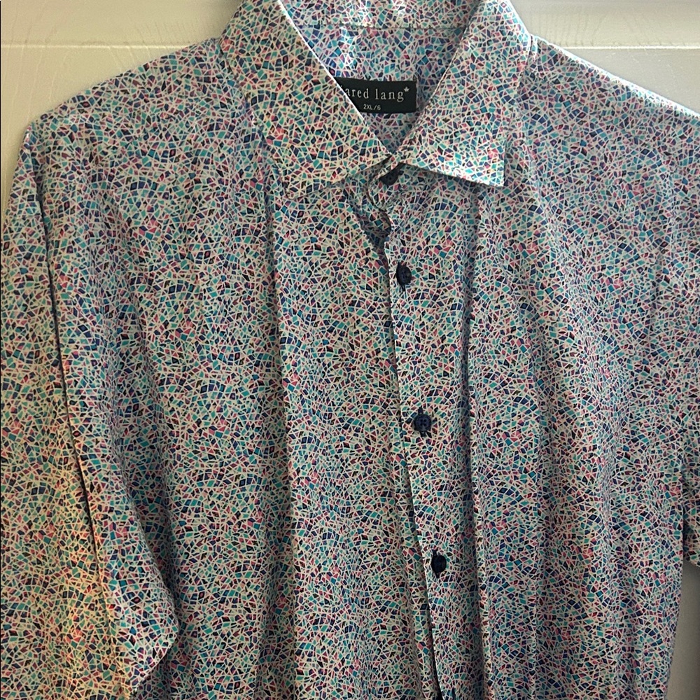 Jared Lang Multicolor Mosaic Men's Casual Shirt